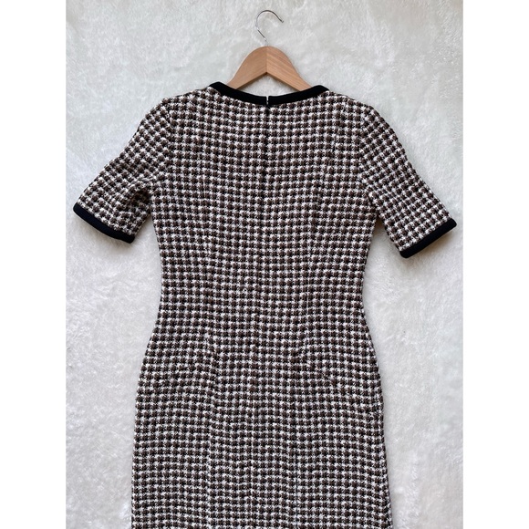 Brooks Brothers Brown & Black Checked Tweed A-Line Dress, Size 0 - Picture 14 of 16